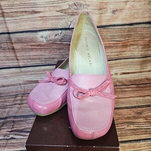 Antonio Melani Pink Leather Loafers Size 8 1/2